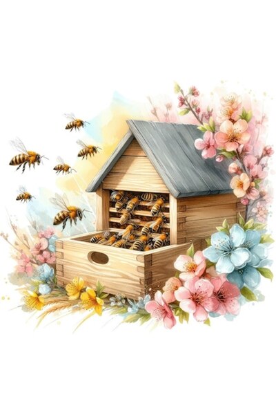 OEM Διακοσμητικό Αυτοκόλλητο, Κυψέλη Μελισσών, Καφέ