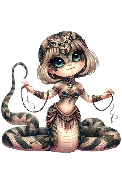 OEM Διακοσμητικό Αυτοκόλλητο, Τρόμου, Πρόσωπο Φιδιού, Πράσινο