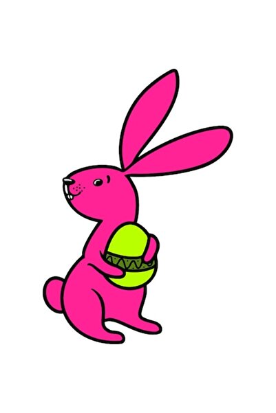 OEM Autocolant decorativ, Iepure, Roz, 85 cm