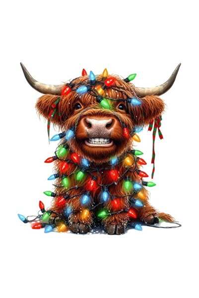 OEM Autocolant decorativ, Crăciun, Vacă, Multicolor