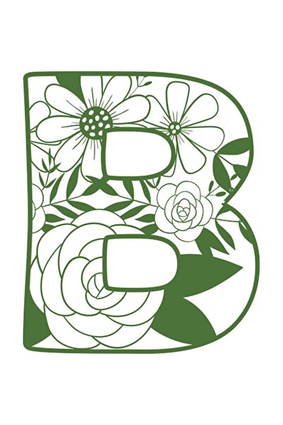 OEM Autocolant decorativ, Litera B, Verde, 71 cm