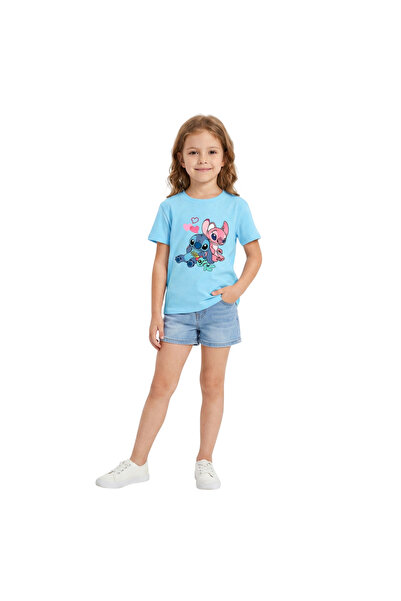 Bidani تيشيرت بناتي بتصميم ستيتش الفضائي الكرتوني، لون أزرق سماوي، مقاسات من ...