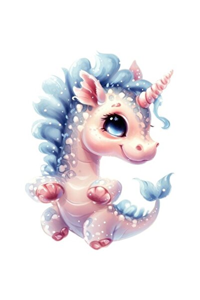 OEM Decorative Sticker, Seahorse, Blue