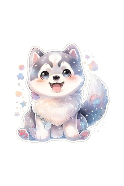 OEM Διακοσμητικό αυτοκόλλητο, κουτάβι, πολύχρωμο