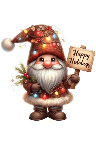 OEM Decorative Sticker, Happy Holidays, Gnome