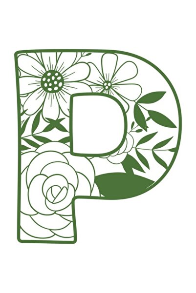 OEM Autocolant decorativ, Litera P, Verde, 69 cm