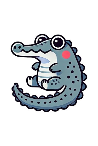 OEM Decorative Sticker, Crocodile, Gray