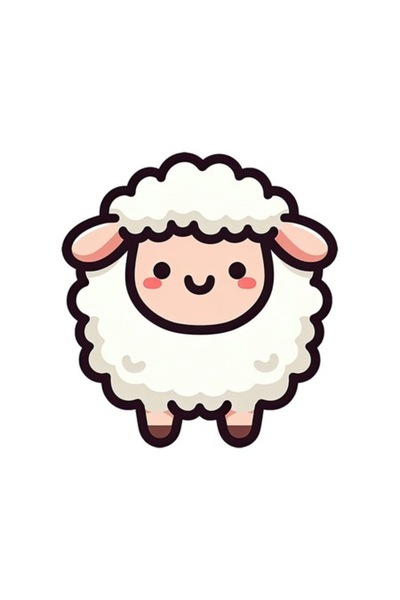 OEM Διακοσμητικό αυτοκόλλητο, πρόβατο, λευκό