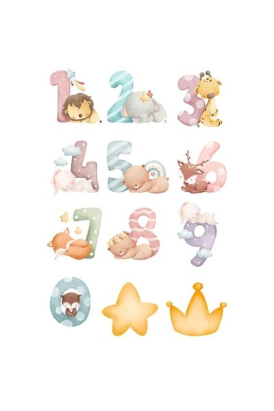 OEM Διακοσμητικό αυτοκόλλητο, Αριθμοί, Ζώα που Κοιμούνται