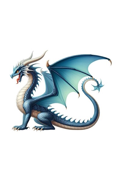 OEM Διακοσμητικό αυτοκόλλητο, Δράκος, Μπλε