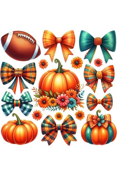 OEM Decorative Sticker, Pumpkin, Bows, Orange