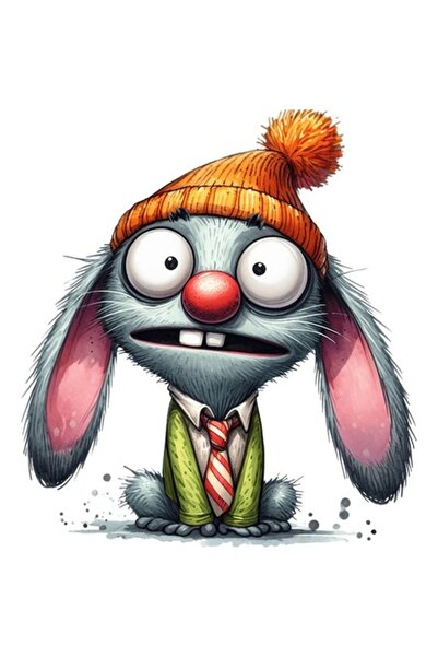 OEM Autocolant decorativ, iepure, gri