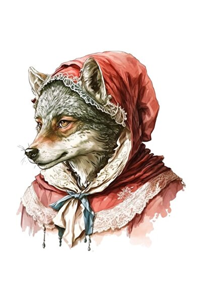 OEM Autocolant decorativ Lup, roșu, 71 cm