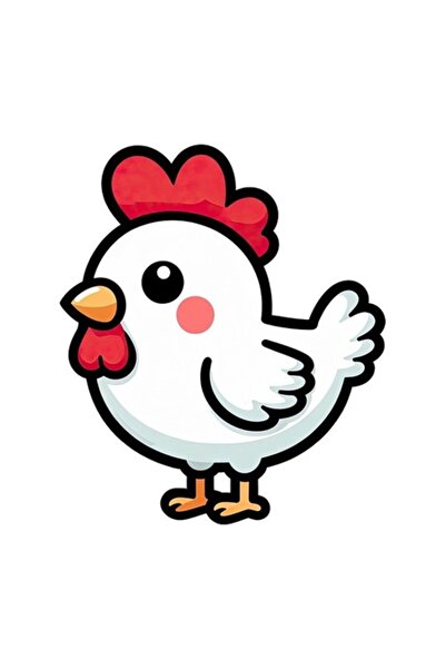 OEM Διακοσμητικό αυτοκόλλητο, Κότα, Λευκό