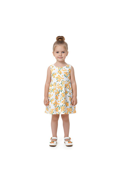 Bidani -Amira Orange Floral Casual Dress-2Y to 6Y