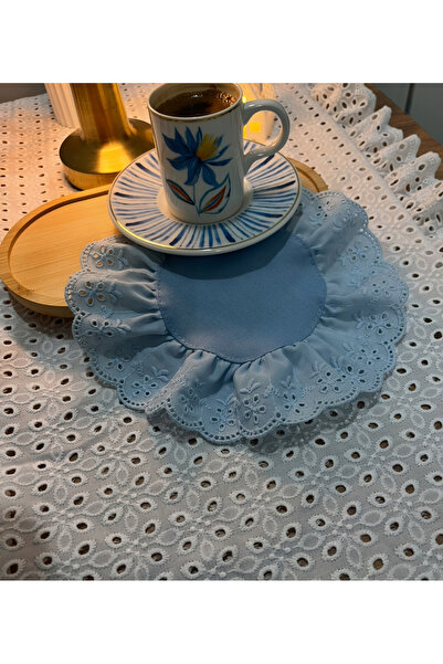 NURGİTA HOME Fırfırlı Fistolu Duck Keten Kokteyl &Kahve Sunum Peçetesi & Bard...