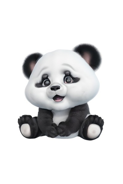 OEM Декоративен стикер, Панда, Бял, 55 см