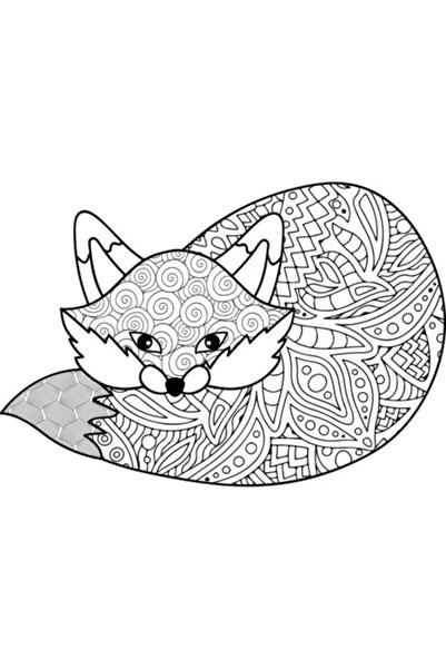 OEM Autocolant decorativ, Mandala, Vulpe, Negru, 85 cm