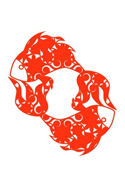 OEM Διακοσμητικό αυτοκόλλητο, Μάνταλα, Ψάρι, Πορτοκαλί, 68 εκ.