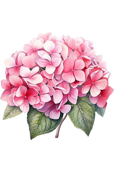 OEM Autocolant decorativ, floare de hortensie, roz