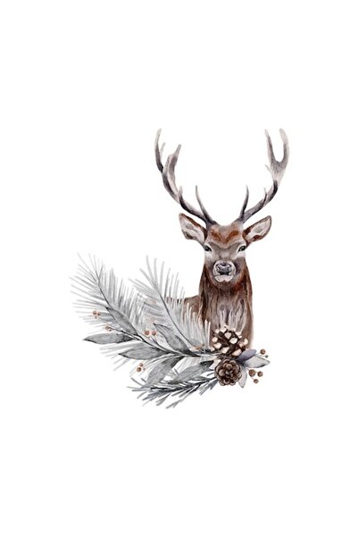 OEM Διακοσμητικό αυτοκόλλητο ελάφι, καφέ, 70 εκ.