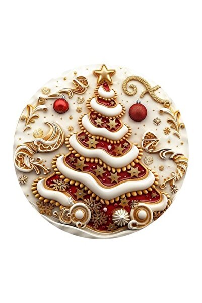 OEM Autocolant decorativ, Crăciun, Brad, Roșu