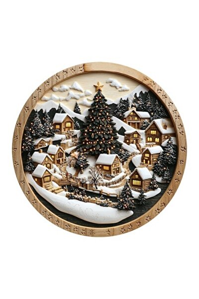 OEM Autocolant decorativ, Crăciun, oraș, maro