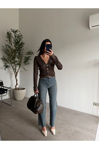 Bade Butik Αντίκα Καφέ Ζώνη li χωρίς στρίφωμα Jean