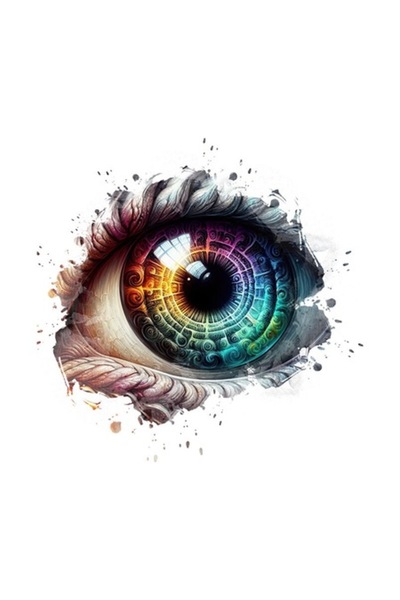 OEM Διακοσμητικό αυτοκόλλητο, Μάτια Δράκου, Πολύχρωμο