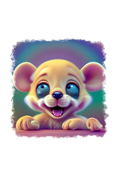 OEM Декоративен стикер, Мишка, Жълт, 55 см