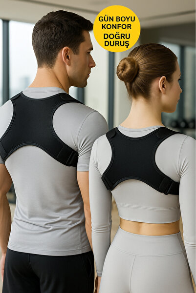 ARTUAL Unısex Balenli Dik Duruş Korsesi Ortopedik Kamburluk Önleyici Ayarlana...