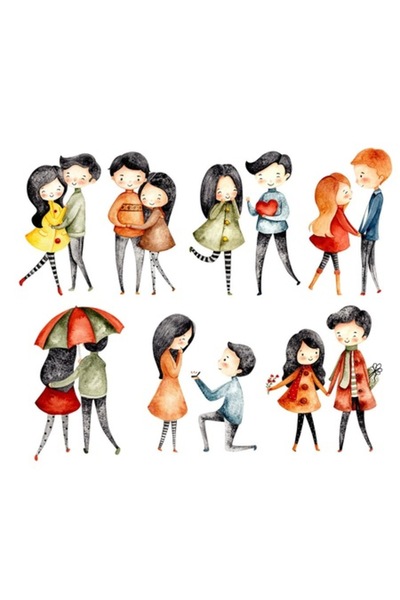 OEM Διακοσμητικό αυτοκόλλητο, ερωτευμένο ζευγάρι