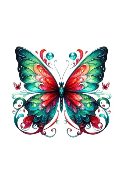 OEM Διακοσμητικό αυτοκόλλητο, πεταλούδα, πολύχρωμο