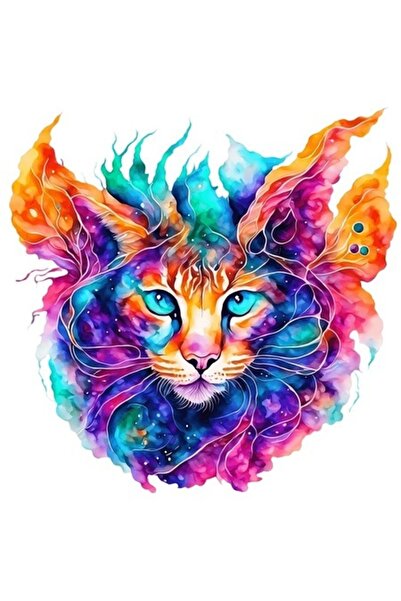 OEM Διακοσμητικό αυτοκόλλητο, Γάτα, Πολύχρωμο