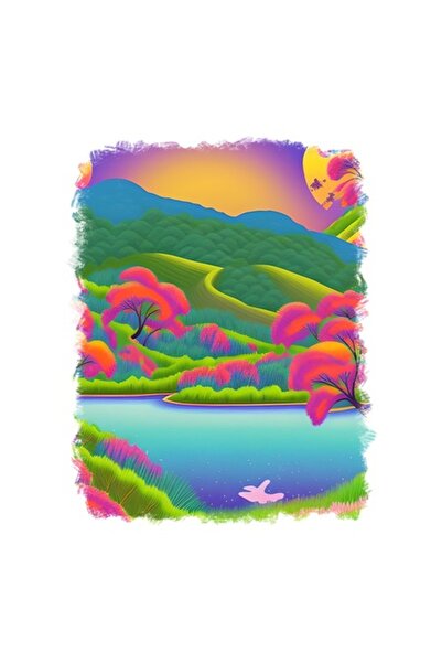 OEM Διακοσμητικό αυτοκόλλητο, Ποτάμι, Πράσινο, 70 εκ.