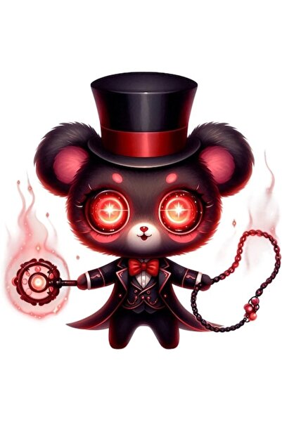 OEM Autocolant decorativ, Groază, Urs, Roșu