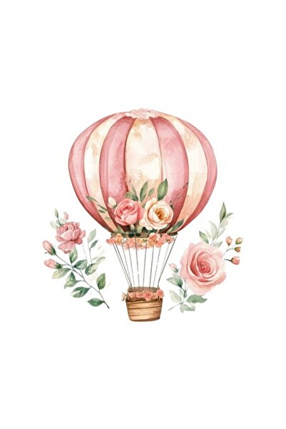 OEM Διακοσμητικό αυτοκόλλητο, μπαλόνι θερμού αέρα, ροζ