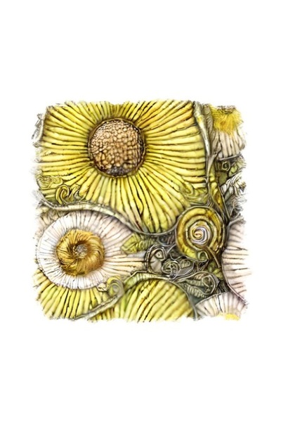 OEM Абстрактен декоративен стикер, жълт, 55 см