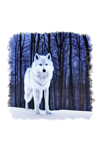 OEM Διακοσμητικό αυτοκόλλητο, Λύκος, Λευκό, 55 εκ.