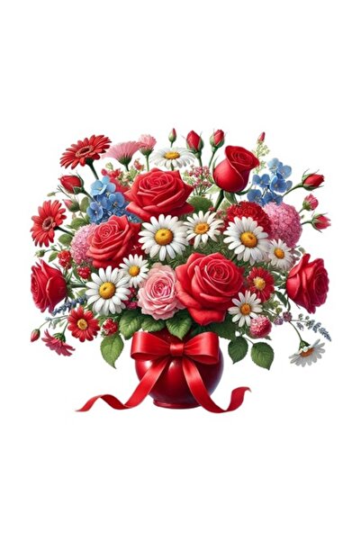 OEM Διακοσμητικό αυτοκόλλητο, μπουκέτο λουλουδιών, πολύχρωμο