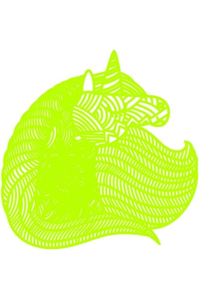 OEM Διακοσμητικό αυτοκόλλητο, Μάνταλα, Μονόκερος, Πράσινο, 60 εκ.