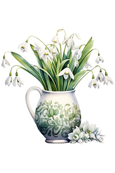 OEM Autocolant decorativ, ghiocei, alb