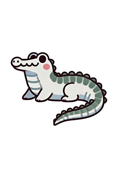 OEM Διακοσμητικό αυτοκόλλητο, Κροκόδειλος, Γκρι