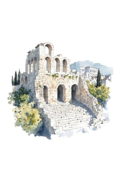 OEM Autocolant decorativ, Monument, Atena, Multicolor