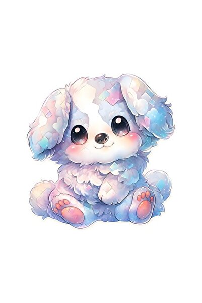 OEM Διακοσμητικό αυτοκόλλητο, κουτάβι, πολύχρωμο