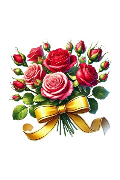 OEM Διακοσμητικό αυτοκόλλητο, μπουκέτο λουλουδιών, πολύχρωμο