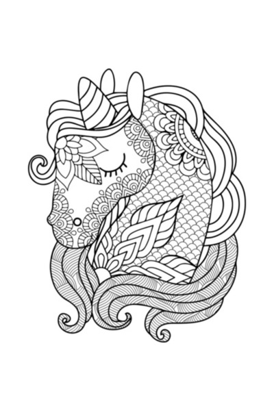 OEM Διακοσμητικό αυτοκόλλητο, Μάνταλα, Μονόκερος, Μαύρο, 75 εκ.