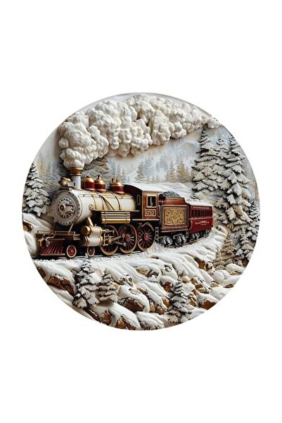 OEM Decorative Sticker, Christmas, Train, Brown