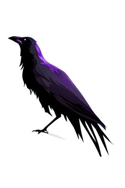 OEM Autocolant decorativ cu cioară, negru, 68 cm