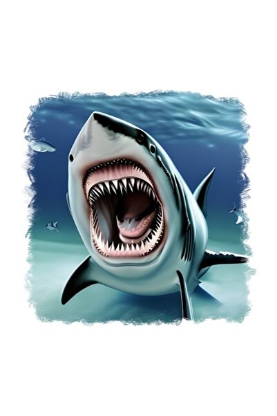OEM Decorative Sticker, Shark, Blue, 55 cm